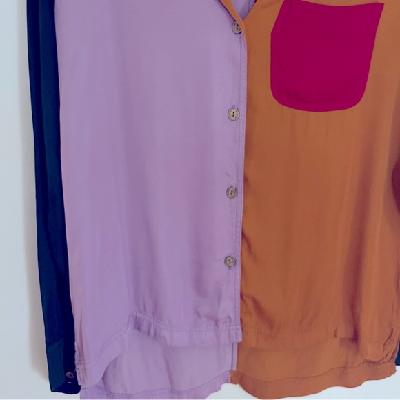 Farm Rio Colorblock Anthropologie Button Down Top - Picture 9 of 12